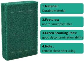 img 3 attached to 🧽 Pack of 40 Green Cleaning Scrub Sponge Pads - Non-Scratch Kitchen Dish Cleaning Pads (Size: 5.9 x 3.94 Inches)