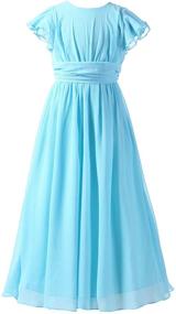 img 1 attached to 🌹 Long Happy Rose Flower Girl's Dress for Prom, Parties, and Bridesmaids