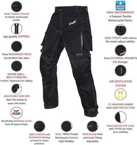 img 3 attached to 🏍️ Men's Dualsport Motocross Motorcycle Pants | Waterproof CE Armored Overpants for Riding | Enduro & Adventure Touring | All-Weather, Black (Waist34''-36'' Inseam30'')