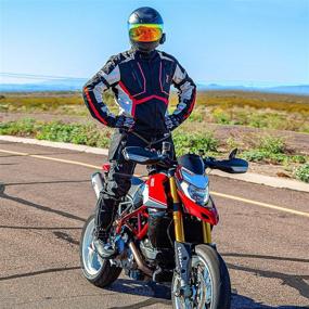 img 1 attached to 🏍️ Men's Dualsport Motocross Motorcycle Pants | Waterproof CE Armored Overpants for Riding | Enduro & Adventure Touring | All-Weather, Black (Waist34''-36'' Inseam30'')