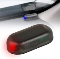 🌞 larlansz 2pcs car solar power simulated dummy alarm: enhancing security with usb charger, led flashing light, blue + red logo