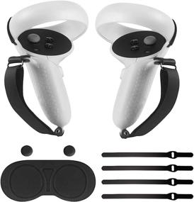 img 4 attached to 🎮 MUGEYMYD Oculus Quest 2 Touch Controller Grip Cover with Lens Protection - Sweat-Proof, Anti-Throw Accessory with Adjustable Wrist Knuckle Strap (White)