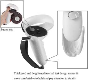 img 2 attached to 🎮 MUGEYMYD Oculus Quest 2 Touch Controller Grip Cover with Lens Protection - Sweat-Proof, Anti-Throw Accessory with Adjustable Wrist Knuckle Strap (White)