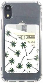 img 3 attached to Держатель карты для телефона Ac.y.c Coconut Tree: ультратонкий кошелек из искусственной кожи для iPhone, Android и смартфонов