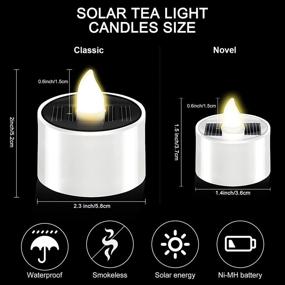 img 3 attached to 🕯️ 18 Pack Solar Tea Light Candles - Flameless LED Waterproof Tealights with Dusk to Dawn Flickering Sensor for Christmas Party, Garden, Yard, and Home Decor (1.5 x 1.4 Inch)