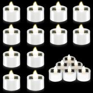 🕯️ 18 pack solar tea light candles - flameless led waterproof tealights with dusk to dawn flickering sensor for christmas party, garden, yard, and home decor (1.5 x 1.4 inch) логотип