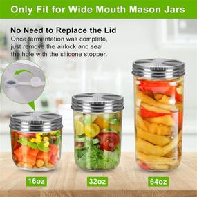 img 1 attached to Samshow Fermentation Kit - Includes 4 NonSlip Grip Glass Weights and 4 Stainless Steel Lids with Airlocks for Wide Mouth Mason Jars Ferments Such As kimchi, Sauerkraut, etc