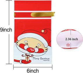img 3 attached to 🎁 Christmas Candy Bags - 50 Pcs Drawstring Plastic Gift Bags, Treat Bag for Christmas, Holiday Party Bags for Kids