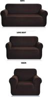 🛋️ fancy collection 3pc slipcover set for furniture - spandex sofa, love-seat, and chair covers in solid coffee - brand new logo