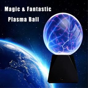 img 1 attached to Pelddy Touch & Sound Activated 8-Inch Glass Plasma Ball: A Magical Flashing Party Ball