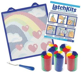 img 1 attached to 🌈 LatchKits Rainbow Mini-Rug Sewing Craft Kit - Enhance Your Latch Hooking Experience