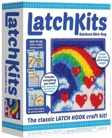 img 4 attached to 🌈 LatchKits Rainbow Mini-Rug Sewing Craft Kit - Enhance Your Latch Hooking Experience