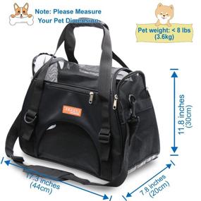 img 3 attached to GOMMLE Soft Sided Portable Pet Travel Carriers - Ideal for Cats, Dogs, Rabbits, Hamsters | Collapsible, Zipper Lock & Shoulder Strap | Stylish Black Design