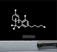 🌿 marijuana weed vinyl decal sticker with thc molecule design - white, 6 x 3.5 in by keen135 logo