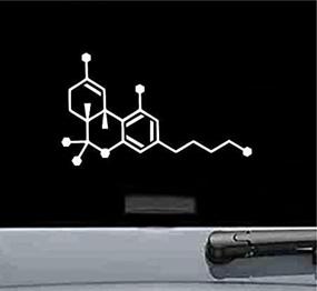 img 4 attached to Виниловая наклейка с дизайном тетрагидроканнабинола (THC) для марихуаны 🌿 - белого цвета, размером 6 х 3,5 дюймов от Keen135