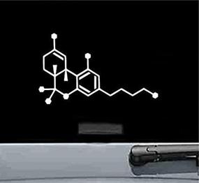 img 3 attached to Виниловая наклейка с дизайном тетрагидроканнабинола (THC) для марихуаны 🌿 - белого цвета, размером 6 х 3,5 дюймов от Keen135