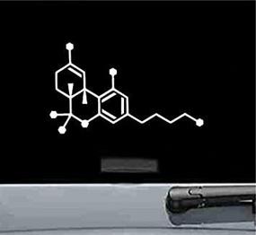 img 2 attached to Виниловая наклейка с дизайном тетрагидроканнабинола (THC) для марихуаны 🌿 - белого цвета, размером 6 х 3,5 дюймов от Keen135