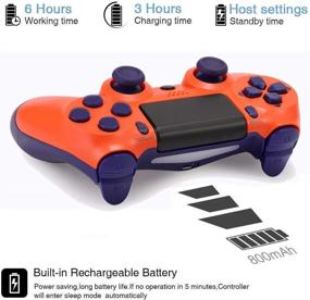 img 2 attached to 🎮 Bright Orange Wireless PS4 Game Controller with Dual Vibration Joystick - Not OEM