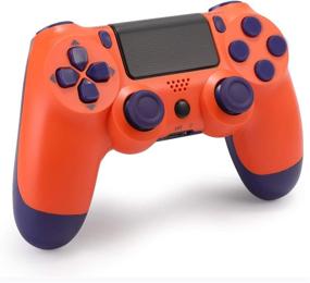 img 3 attached to 🎮 Bright Orange Wireless PS4 Game Controller with Dual Vibration Joystick - Not OEM