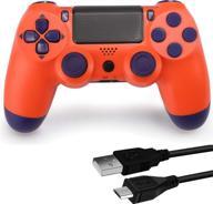 🎮 bright orange wireless ps4 game controller with dual vibration joystick - not oem логотип