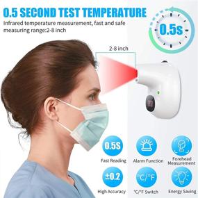 img 3 attached to 🌡️ XDX Wall-Mounted Non Contact Thermometer: Digital Infrared Forehead Thermometer with Fever Alarm for Accurate Instant Readings in School & Office (Round)