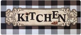 img 3 attached to 🧺 USTIDE Мокко/Белый Клетчатый Фермерский Коврик Buffalo Plaid для Кухни - Не скользкий Резиновый Коврик для Кухни, Прочный Половый Коврик для Кухни/Прачечной - 2x4, 1 шт.