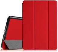 📱 fintie slimshell case for ipad air 9.7" - lightweight stand smart protective cover with auto sleep/wake - red | compatible with ipad air 2013 model logo