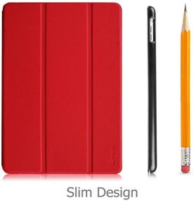 img 2 attached to 📱 Fintie Slimshell Case for iPad Air 9.7" - Lightweight Stand Smart Protective Cover with Auto Sleep/Wake - Red | Compatible with iPad Air 2013 Model