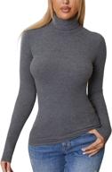 womens basic sleeve turtleneck blouse logo