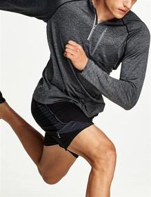 img 1 attached to 🏃 TSLA Men's 1/4 Zip Pullover: Performance Running Top for Quick Dry Comfort