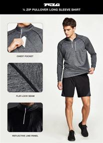 img 2 attached to 🏃 TSLA Men's 1/4 Zip Pullover: Performance Running Top for Quick Dry Comfort