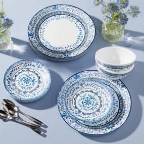 img 2 attached to 💪 Durable and Stylish: Corelle 18 Piece Resistant Dinnerware Set