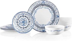 img 4 attached to 💪 Durable and Stylish: Corelle 18 Piece Resistant Dinnerware Set