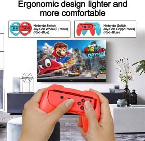 img 3 attached to 🎮 Nintendo Switch Accessories Bundle: Carrying Case, Screen Protector, Charging Dock, Playstand, Protective Case, Game Case, Joystick Cap, Grip & Steering Wheel (18-in-1)