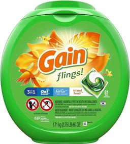 img 4 attached to 🌴 Gain Flings! Island Fresh Scent Laundry Detergent Pacs with Aroma Boost - 81 Count, HE Compatible (Packaging May Vary)
