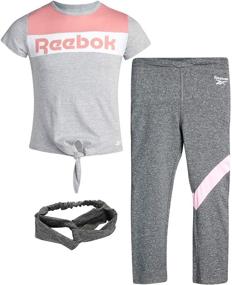 img 4 attached to Покупайте комплект активной одежды Reebok Girls Active Sweatshirt для модных девочек.