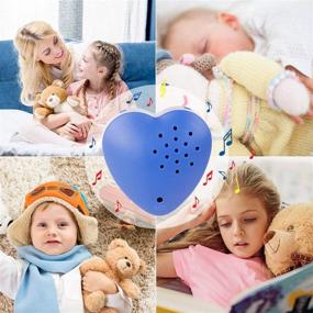 img 1 attached to ❤️ EKSEN Voice Recorder 2 Pack - 30 Second Sound Recorder for Stuffed Animals & Kids - Heart-Recorder DIY Gift with Heart Message Box (Red & Blue)