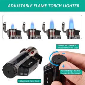 img 1 attached to 🔥 Windproof Triple Jet Flame Torch Lighter - 2 Pack with Gift Box (Gas Not Included)