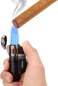 img 2 attached to 🔥 Windproof Triple Jet Flame Torch Lighter - 2 Pack with Gift Box (Gas Not Included)