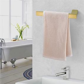 img 2 attached to 🛁 BATHSIR Gold Towel Holder, Hand Towel Ring | Brushed Gold Bathroom Short Towel Bar | Wall Mounted Stainless Steel