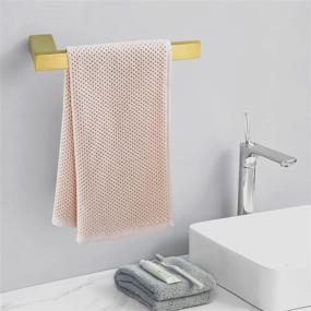 img 3 attached to 🛁 BATHSIR Gold Towel Holder, Hand Towel Ring | Brushed Gold Bathroom Short Towel Bar | Wall Mounted Stainless Steel