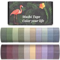 20-piece washi tape set: colorful masking tapes for diy crafts, scrapbooking, bullet journals - decorative nature-themed, 15mm wide logo