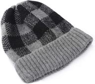 🧣 plaid beanie ski hats - winter warm, soft, stretchy, unisex knitted skull caps for women and men логотип