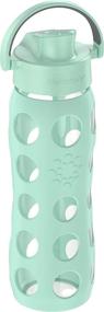 img 3 attached to 💦 Lifefactory 22oz Active Flip Cap Glass Water Bottle in Mint - Hydration on-the-go!