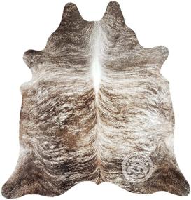 img 4 attached to Light Brindle Cowhide Rug Large