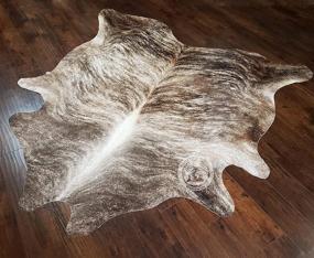img 2 attached to Light Brindle Cowhide Rug Large