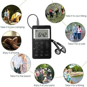 img 3 attached to 📻 ZEERKEER Pocket Radio AM/FM Walkman - Portable Rechargeable Stereo Radio with LCD Display and Headphones for Walk, Jog, Gym or Camping (Black)