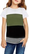 👚 roskiki color block loose blouse tunic tops – stylish tees for girls 4-13 years old logo