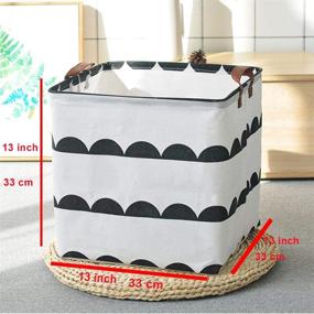 img 3 attached to 📦 Jyukan Canvas Storage Bins 13x13 inch Square Storage Baskets with Handles - Optimized for Kids Toy Storage, Closet Organization, Semicircle Design