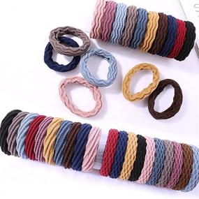 img 3 attached to 💪 30-Pack Seamless Hair Ties for Thick, Curly Hair - Gentle Hold All Day